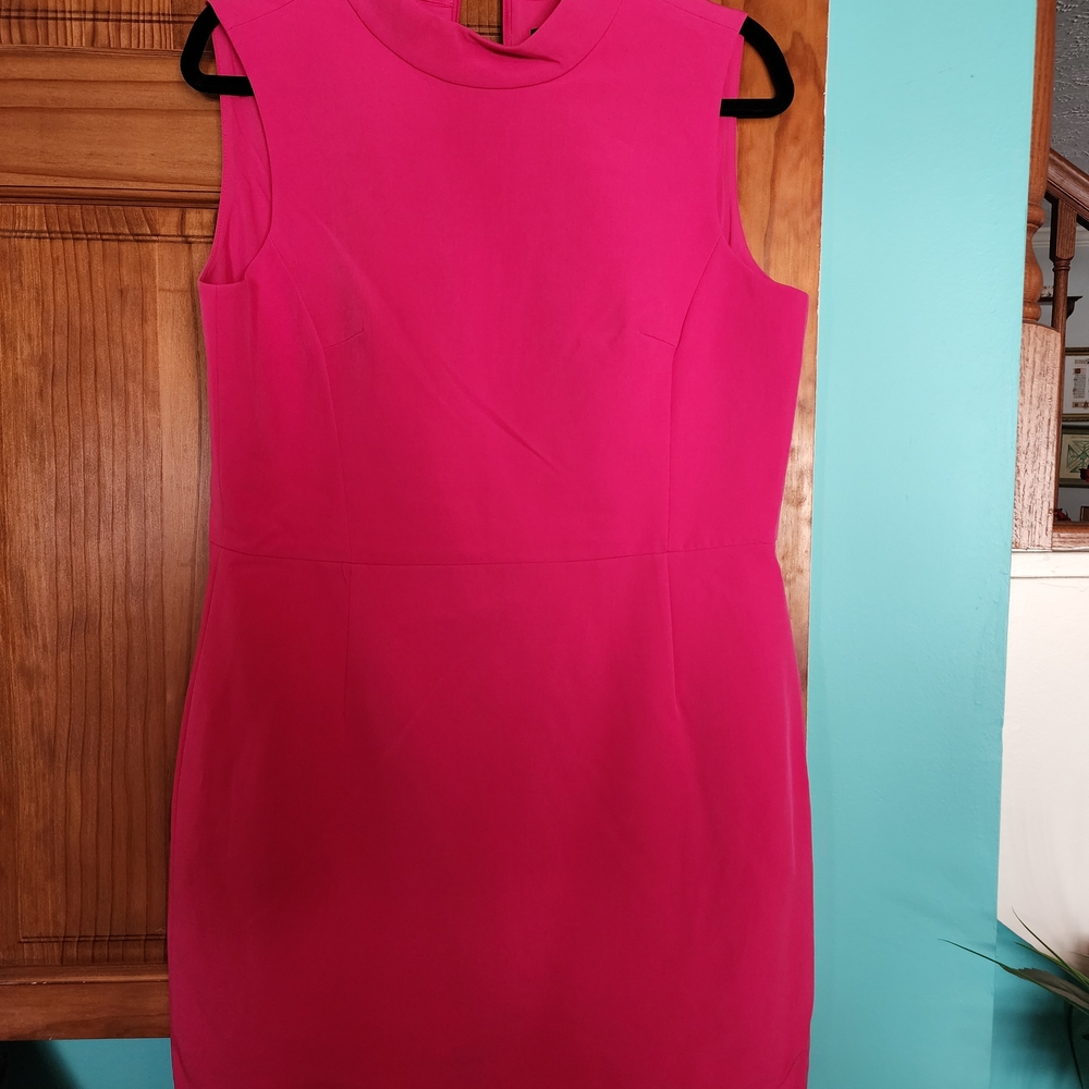 NWOT French Connection Pink Sheath Mini Dress Mock Neck Sleeveless